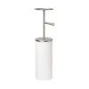 Portaloo White And Nickel Toilet Paper Stand And Reserve