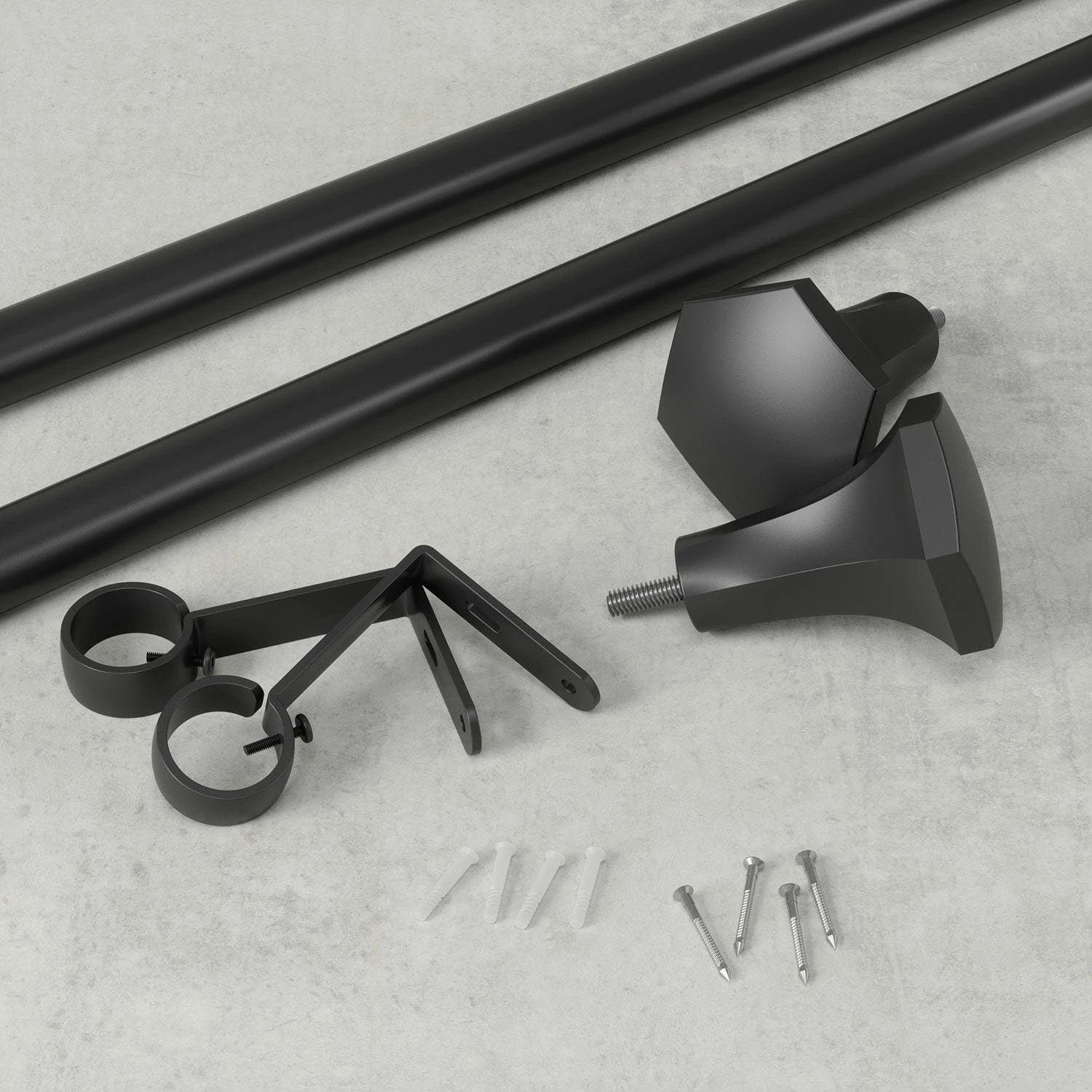 Umbra Sita 1" Curtain Rod 36"-72"-Matte Black 2 Umbra Sita 1" Curtain Rod 36"-72"-Matte Black - Image 2