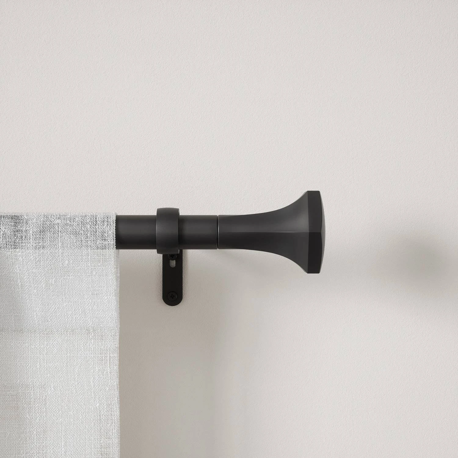 Umbra Sita 1" Curtain Rod 36"-72"-Matte Black 3 Umbra Sita 1" Curtain Rod 36"-72"-Matte Black - Image 3