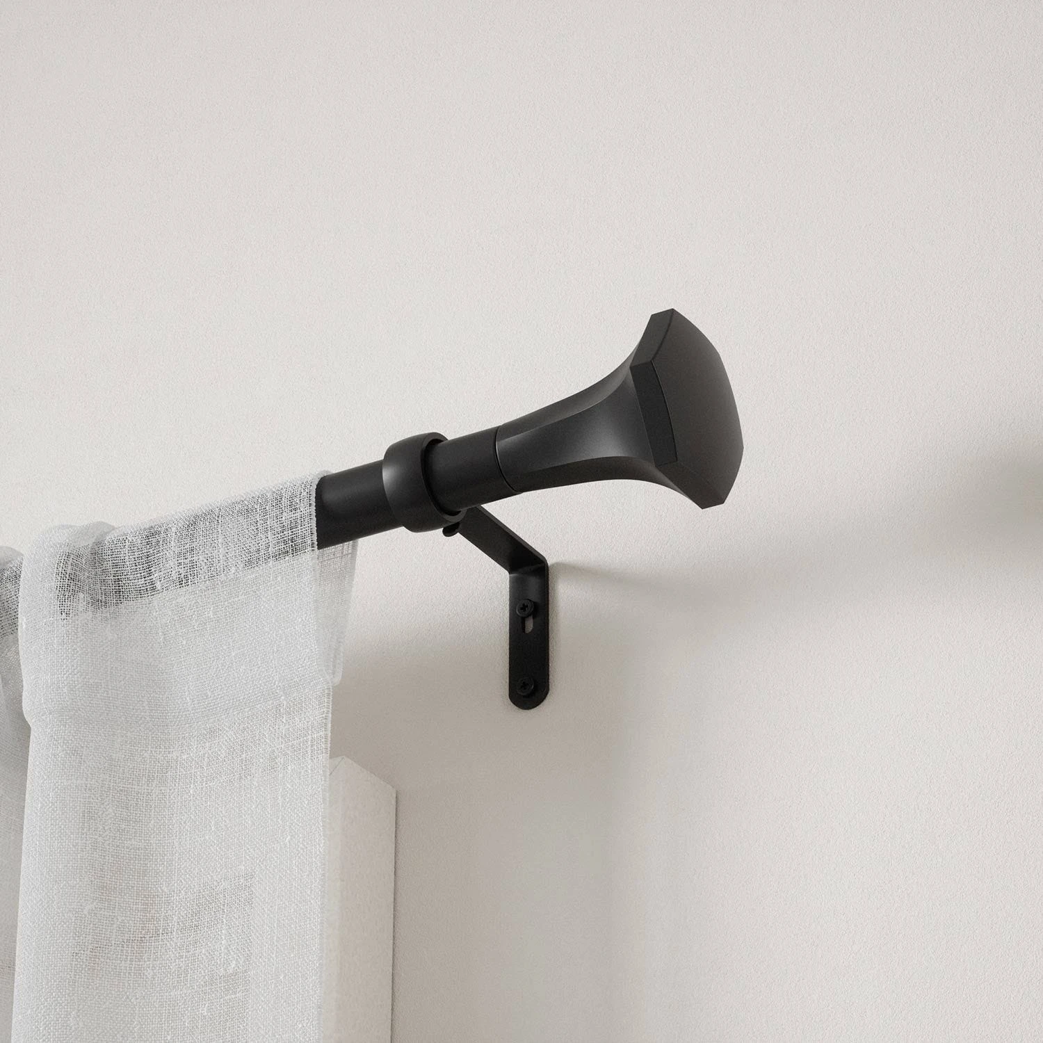 Umbra Sita 1" Curtain Rod 36"-72"-Matte Black 4 Umbra Sita 1" Curtain Rod 36"-72"-Matte Black - Image 4