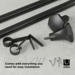 Umbra Sita 1" Rod 72"-144"-Matte Black -Umbra 1255281 4 1