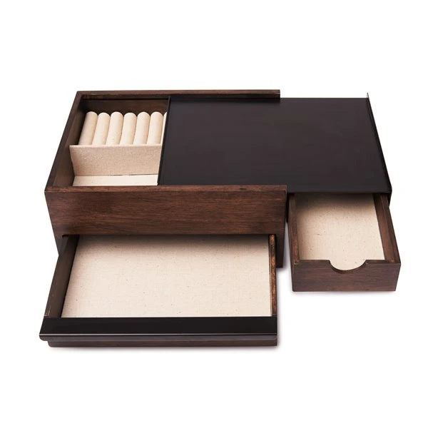 Umbra Stowit 4.63-in X 8.88-in X 10.25-in Black Walnut Jewelry Box 1 Umbra Stowit 4.63-in X 8.88-in X 10.25-in Black Walnut Jewelry Box