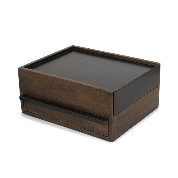 Umbra Stowit 4.63-in X 8.88-in X 10.25-in Black Walnut Jewelry Box 5 Umbra Stowit 4.63-in X 8.88-in X 10.25-in Black Walnut Jewelry Box - Image 5