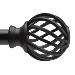 Umbra 48-in To 88-in Burnished Black Steel Curved Curtain Rod