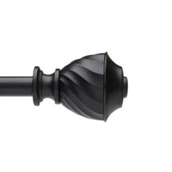 Umbra 88-in To 120-in Black Steel Curved Curtain Rod