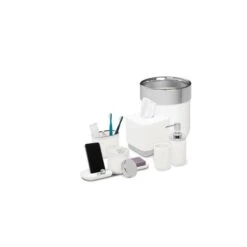 Umbra Chrome/White Bathroom Waste Basket -Umbra 330007872 AlternateImage3 l