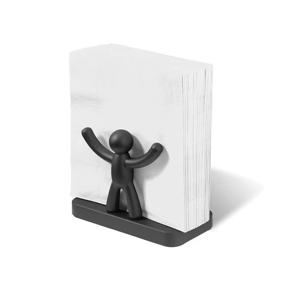 Umbra Buddy 3.5-in X 3.5-in Black Napkin Holder 2 Umbra Buddy 3.5-in X 3.5-in Black Napkin Holder - Image 2