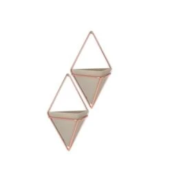 Umbra Trigg Wall Display - Small - Concrete/Copper - 2-Piece