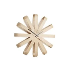 Umbra 20.25-in Natural Ribbonwood Wall Clock