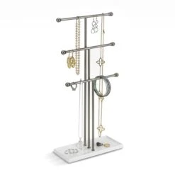 Umbra Trigem 18.88-in X 4-in X 9-in White Nickel Jewelry Stand