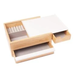 Umbra Stowit 4.63-in X 8.88-in X 10.25-in White Natural Jewelry Box -Umbra 330008135 AlternateImage1 l