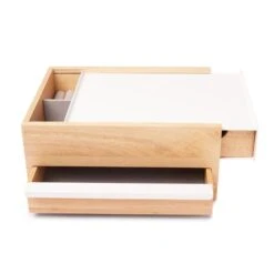 Umbra Stowit 4.63-in X 8.88-in X 10.25-in White Natural Jewelry Box -Umbra 330008135 AlternateImage4 l