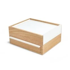 Umbra Stowit 4.63-in X 8.88-in X 10.25-in White Natural Jewelry Box -Umbra 330008135 MainImage 001 l