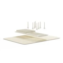 Umbra Udry 6.69-in W X 18.32-in L Off-White Plastic Dish Rack With Drying Mat -Umbra 331042244 AlternateImage4 l