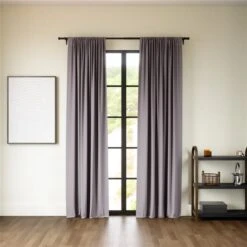 Umbra Twilight 95-in Charcoal Grey Polyester Blackout Curtain Panel Pair