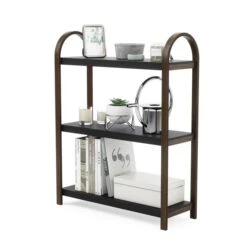 Umbra Bellwood 10.03-in D X 28.4-in W X 35.4-in H 3-Tier Black And Walnut Wood Freestanding Shelf -Umbra 331042262 AlternateImage1 l