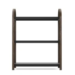 Umbra Bellwood 10.03-in D X 28.4-in W X 35.4-in H 3-Tier Black And Walnut Wood Freestanding Shelf