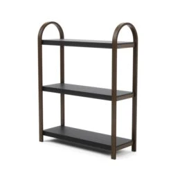 Umbra Bellwood 10.03-in D X 28.4-in W X 35.4-in H 3-Tier Black And Walnut Wood Freestanding Shelf -Umbra 331042262 MainImage 001 l