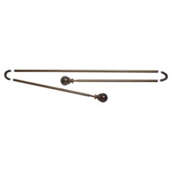 Umbra Set Of 3 Curtain Rods For Bay Windows - Bronze