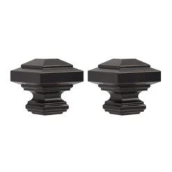 Umbra 2-Pack Black Steel Curtain Rod Finials