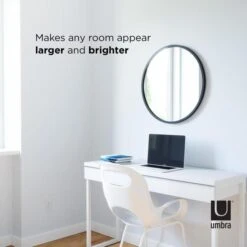 Umbra Hub Mirror 24 In. Black -Umbra 56836151ea L