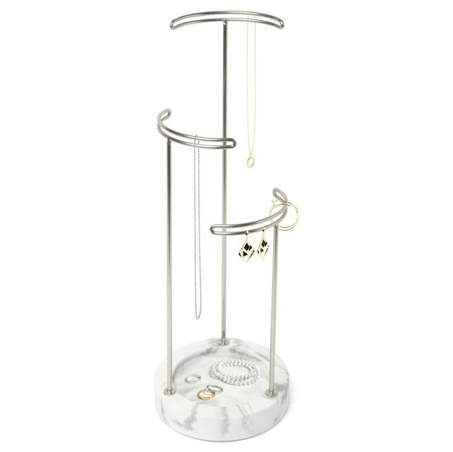 Umbra Tesora Jewelry Stand White/Nickel 2 Umbra Tesora Jewelry Stand White/Nickel - Image 2