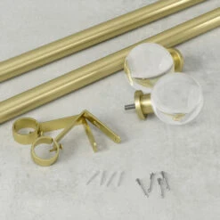 Umbra Leona Stainless Steel Curtain Rod - Brass Finish - 72 To 144-in -Umbra 56836162c L