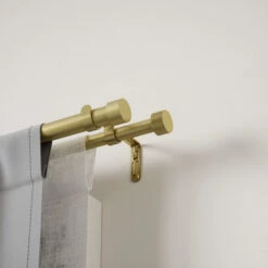 Umbra Cappa Brass Double Curtain Rod - Gold Finish - 36 To 66-in -Umbra 56836163d L