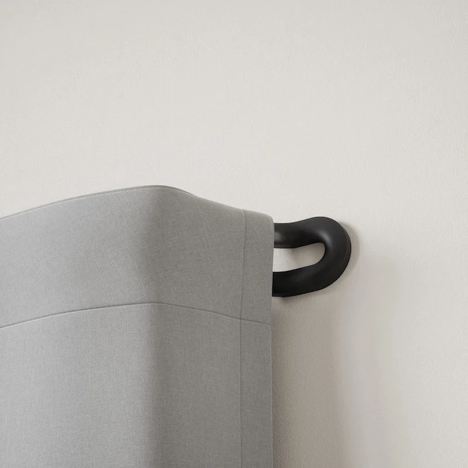 Umbra Midnight Stainless Steel Double Curtain Rod - Matte Black - 42 To 120-in 3 Umbra Midnight Stainless Steel Double Curtain Rod - Matte Black - 42 To 120-in - Image 3