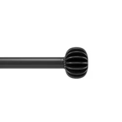 Umbra Finn Stainless Steel Curtain Rod - Matte Black - 42 To 120-in