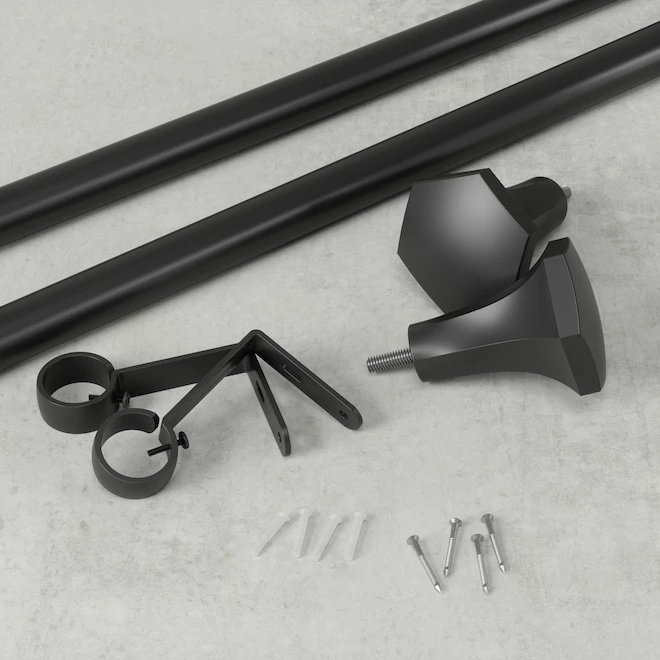 Umbra Sita Stainless Steel Curtain Rod - Matte Black - 72 To 144-in 2 Umbra Sita Stainless Steel Curtain Rod - Matte Black - 72 To 144-in - Image 2