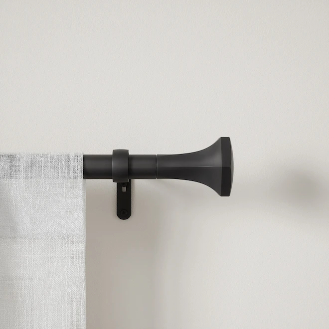 Umbra Sita Stainless Steel Curtain Rod - Matte Black - 72 To 144-in 1 Umbra Sita Stainless Steel Curtain Rod - Matte Black - 72 To 144-in
