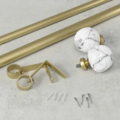 Umbra Venus Stainless Steel Curtain Rod - Gold Finsih - 72 To 144-in