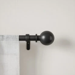 Umbra Bolas Stainless Steel Curtain Rod - Matte Black - 36 To 72-in