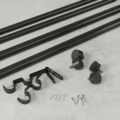 Umbra Cappa Stainless Steel Double Curtain Rod - Black Finish - 66 To 120-in