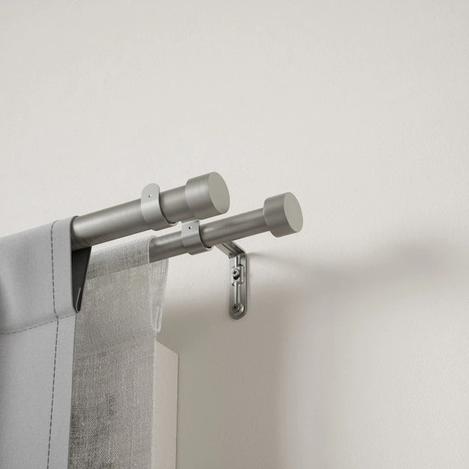 Umbra Cappa Stainless Steel Double Curtain ROd - Nickel - 36 To 66-in 3 Umbra Cappa Stainless Steel Double Curtain ROd - Nickel - 36 To 66-in - Image 3