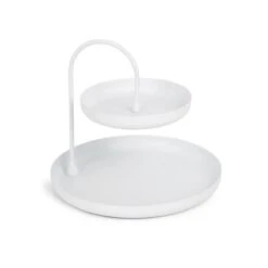 Umbra Poise Two Tiered Tray White 8-in H